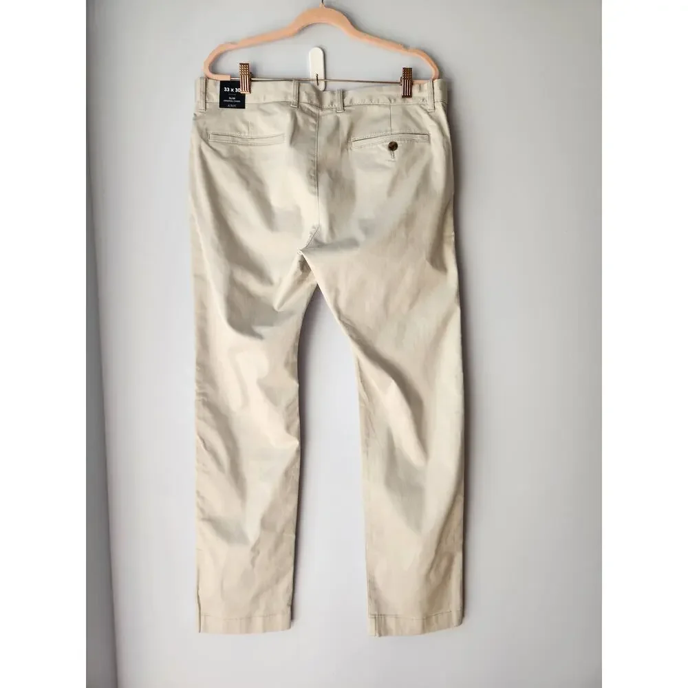 NWT J. Crew Men's Slim-Fit Original Chino Pant Stone 33/30